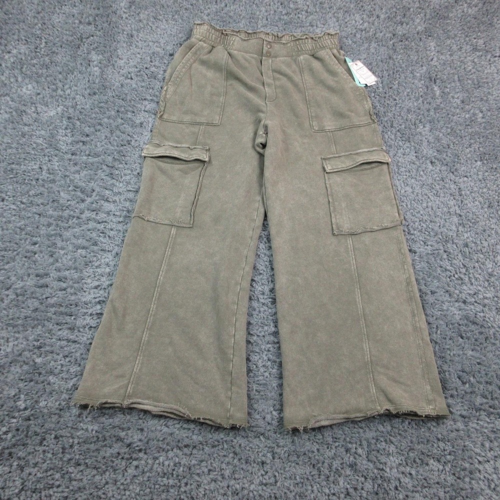 Flag & Anthem Pants Womens Large Dolly Vintage Washed Cargo Wide Leg 32x29* NWT
